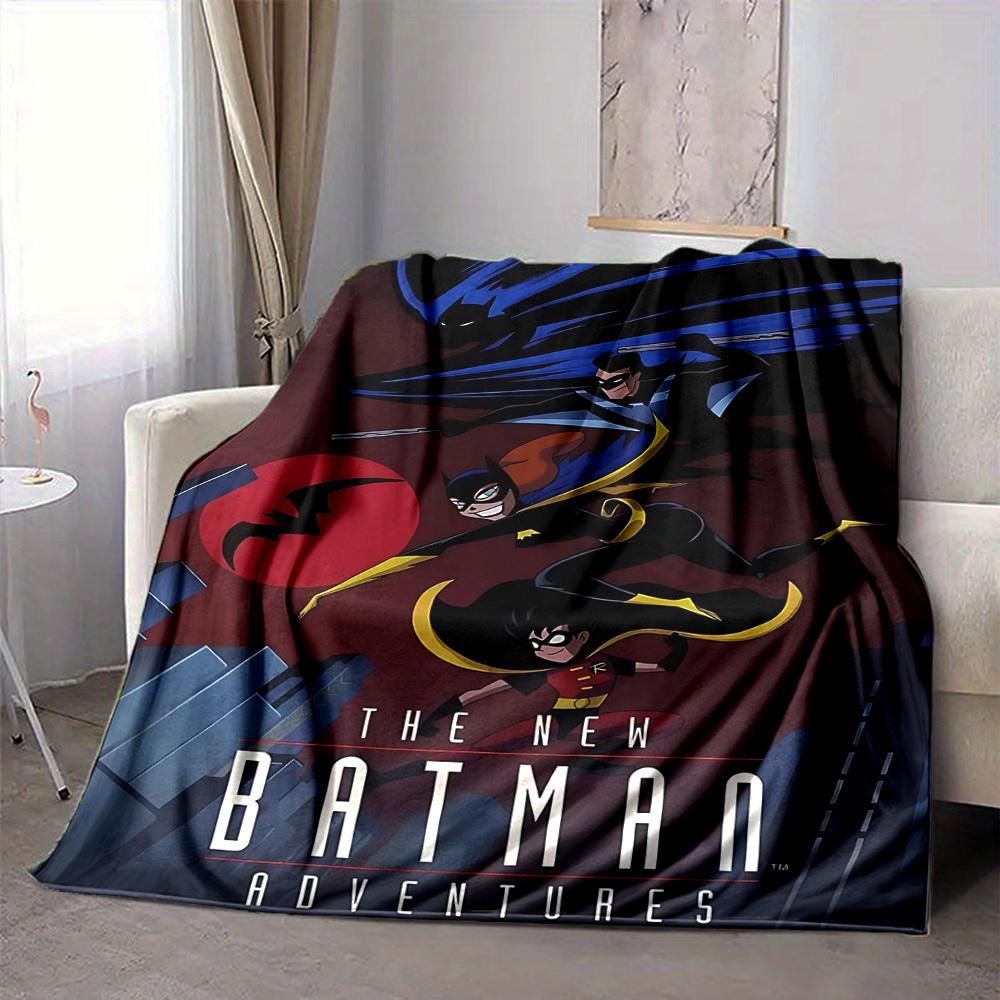

1pc Batman Adventures Flannel Throw Blanket - Lightweight Soft Warm All-Season Blanket for Sofa, Bed, Travel, Camping L1029150 80x120cm