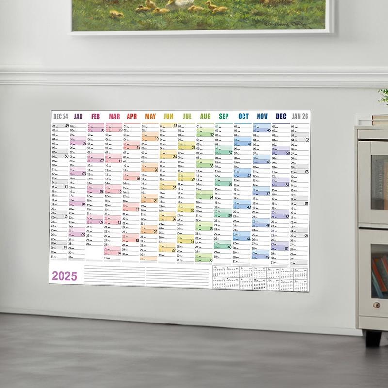 Yearly Wall Calendar Yearly Wall Planner With Adhesive Dots 74.2x52.5cm/29.21x20.67 Inch Paper Calendar Annual Wall Planner