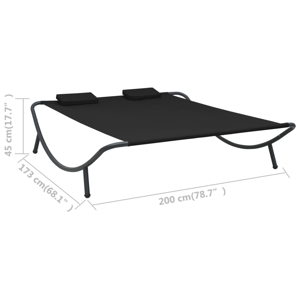 Sun Lounger Fabric Black