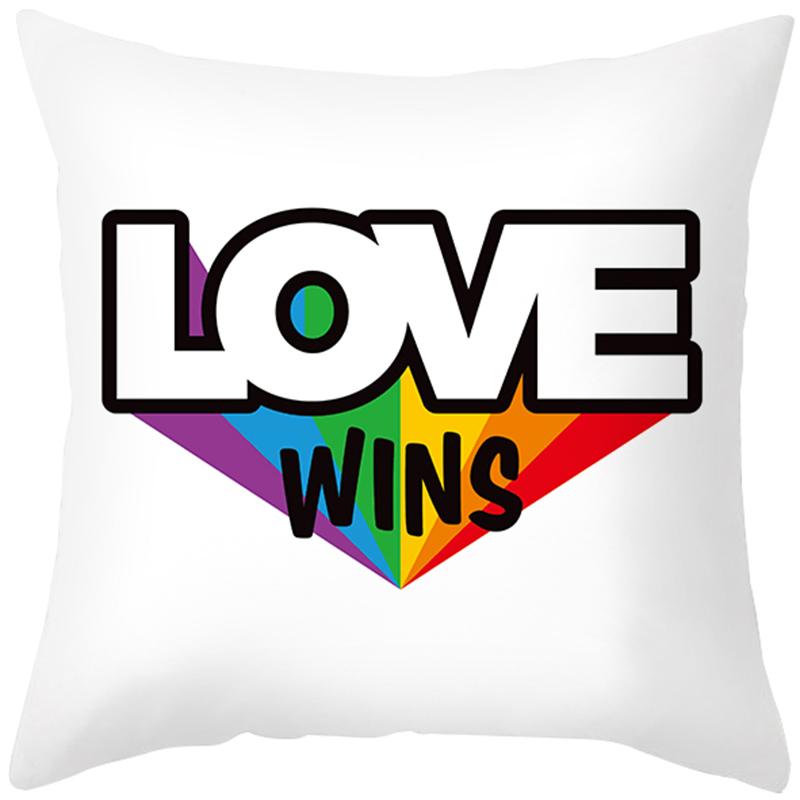 

Райдужний візерунок у формі серця Nordic Диван Наволочка Шкіра персика Наволочка Домашній Декор Наволочка 40x40cm