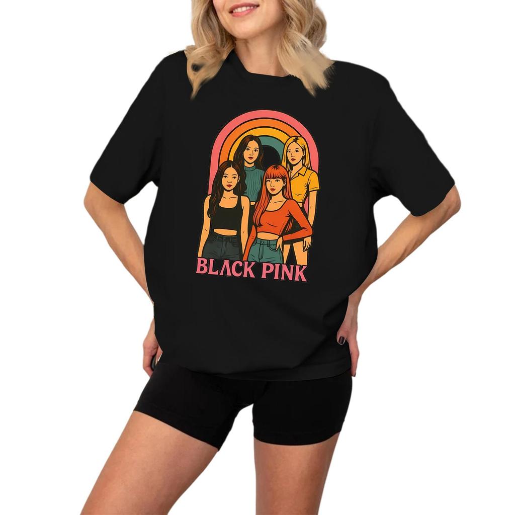 Damen Modisches Und Lässiges Langarm Bedrucktes Kurzarm-Oberteil