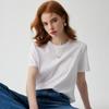 Soft and Breathable Spring and Summer Round Neck Solid Color Slimming T-shirt with Mulberry Silk