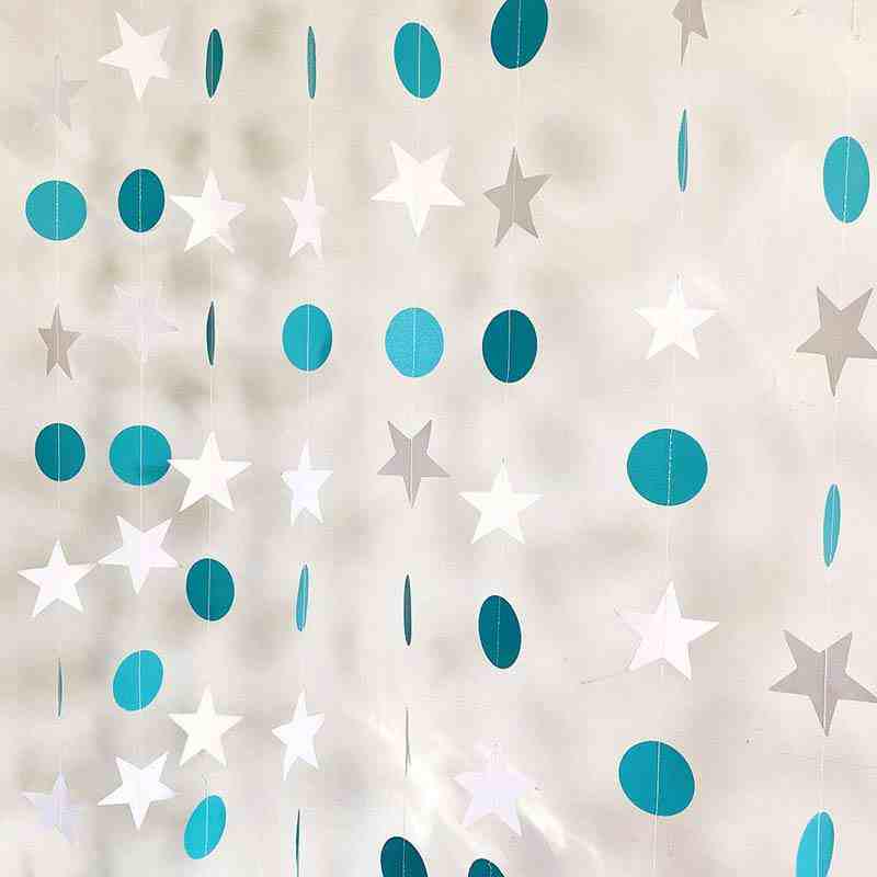 Blue Ocean Sky Tassel Ribbon Flag - Western Summer Theme Crepe Decoration