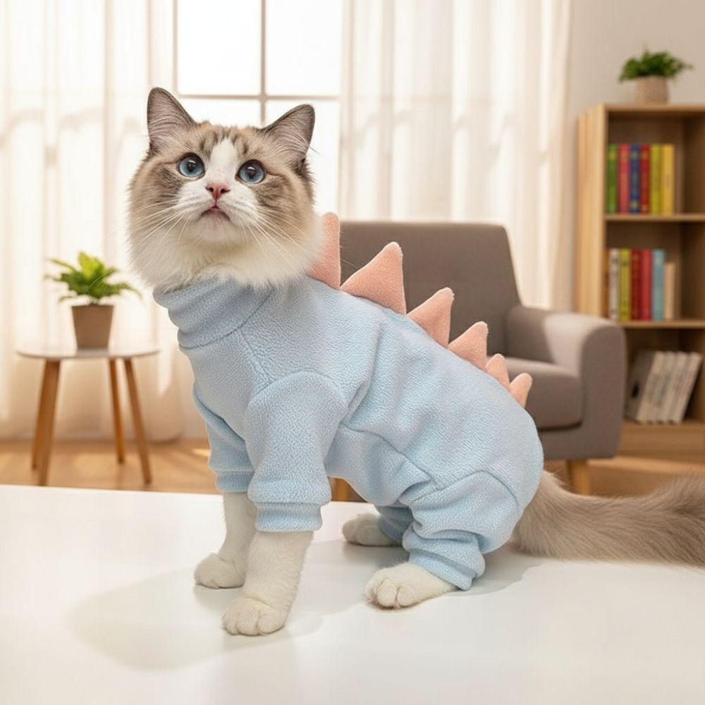 Dinosaur Shape Hairless Cat Thermal Clothing Warm Cat Vest Funny Cat T-shirt  Pets Clothing
