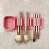 Silicone Makeup Brush Holder Wash Dry 2-in-1 Suction Cup Design Compact Size Waterproof Makeup Brush Stand