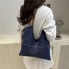New 2025 Hong Kong Style Literary Denim Bag Women's Korean Version Literary Shoulder Bag Lazy Wind Large Capacity Messenger Bag