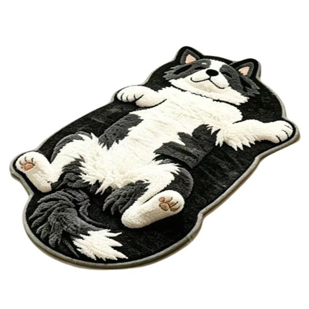 2D Dog-Shaped Area Rug Non-Slip Cartoon Carpet Cute Home Decor Carpet  Bedrooms