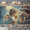 A Heavenly Christmas Angel Tapestry: Bring the Magic of the Holidays into Your Home with This Beautiful Wall Art Featuring