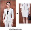 2026 Women's Professional Suit Set with Seven-Sleeve Jacket & Skirt for Beauty Salon