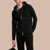 Burberry Men Clarendon Check Hooded Zip-Up Hoodie Black/Grey 40155581