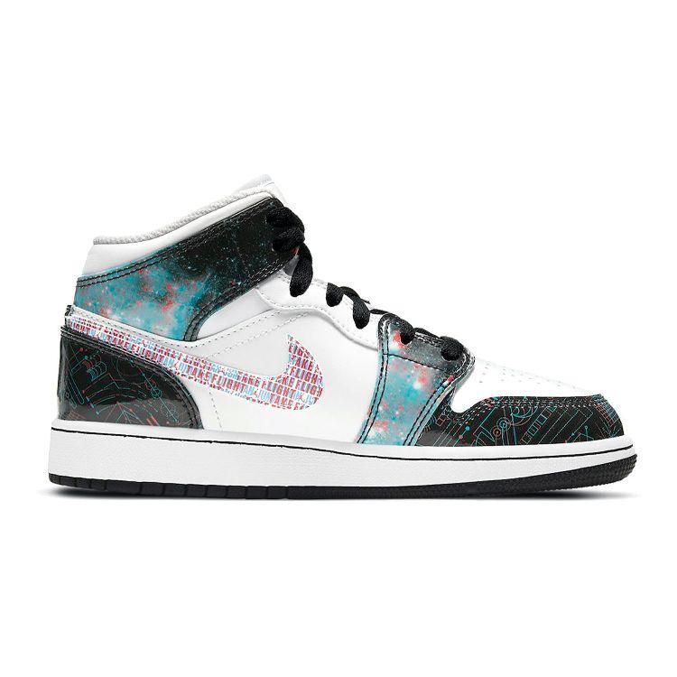 Air Jordan 1 Mid SE GS Take Flight Blanco Carmesí Brillante Azul Heroe BQ6931-114