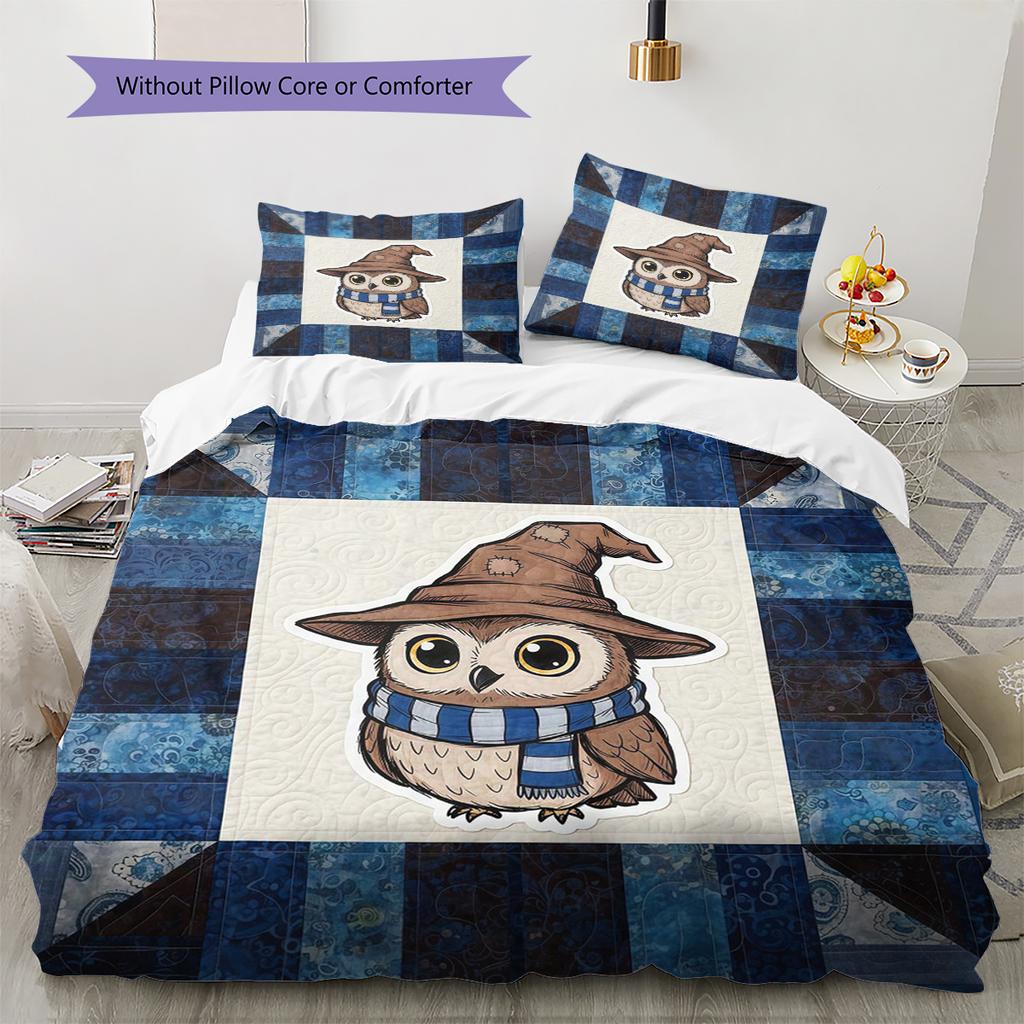 Juego de Ropa de Cama con Estampado de Dibujos Animados Colcha Funda de Colcha Funda de Almohada Decoración del Hogar Regalo de Cumpleaños (1 * funda nórdica + 2 * fundas de almohada, sin núcleo)