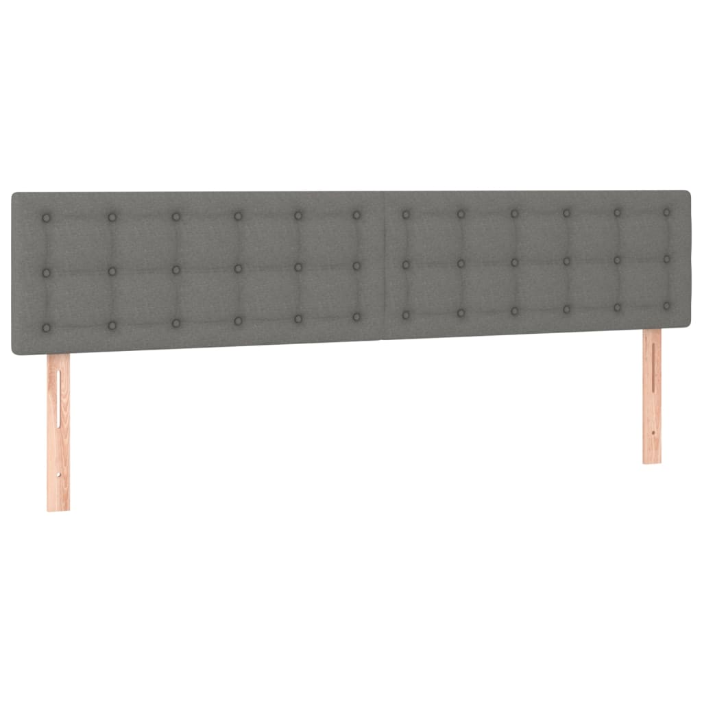 Vidaxl Zagłówki Do Łóżka, 2 Szt., Ciemnoszary, 90X5X78/88 Cm, Tkanina