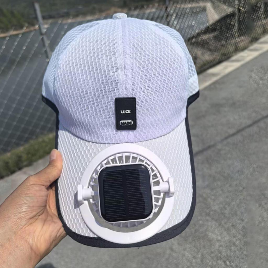 Berretti da Baseball con Ventola Ricaricabile Solare per Adulti, Estivi, da Esterno, con Protezione Solare, Rete Traspirante per il Raffreddamento