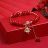 Niche design new exquisite bracelet retro red crystal simple and versatile student creative round bracelet female