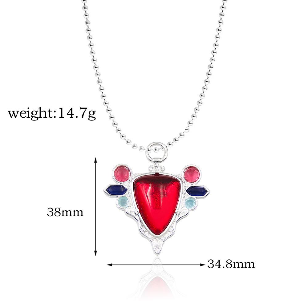 

Red Stone of Aja Necklace Anime JoJos Bizarre Adventure Pendant Necklace for Manga Fans Cosplay Jewelry Prop Accessories