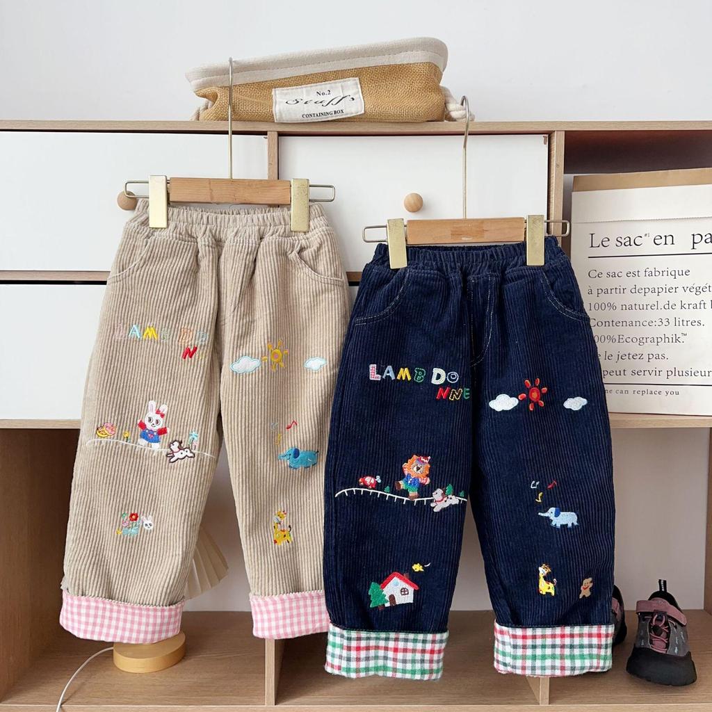 2025 Winter Corduroy Plush Pants for Toddlers: Thick, Warm, and Casual