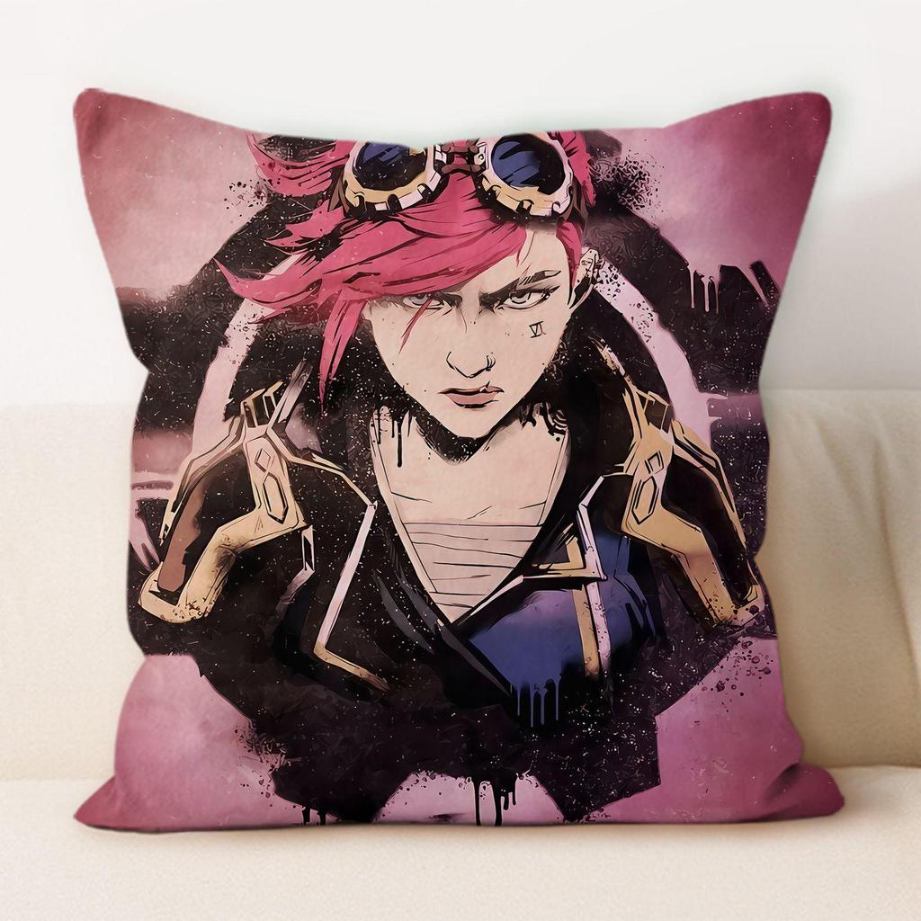 Arcane Cushion Cover, League of Legends Anime Throw Pillow, Home Sofa & Car Decor
