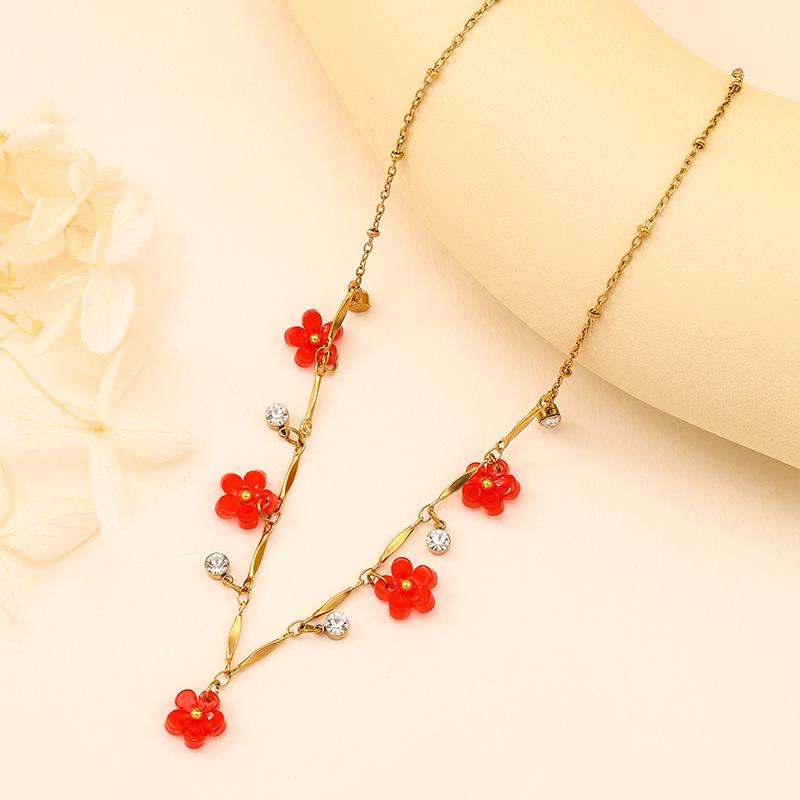 Yeni Paslanmaz Çelik Rhinestone Çiçek Kolye Ucu