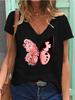 Summer Butterfly 3D Print T-shirt Women Streetwear Casual T Shirts Y2k Tops Woman Harajuku V-Neck Tees Oversized Clothing