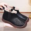 Women's Lightweight Chunky-Soled Winter Insulated Wool-Fur Combination Snow Boots Anti-Slip Cushioned Casual Athletic Cotton Boots