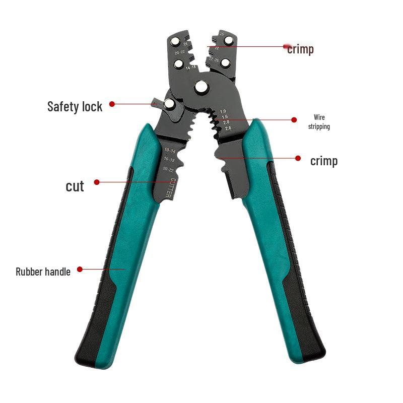 Sen Sheng Multifunctional Electrician Terminal Pliers - Manganese Steel Wire Stripper, Crimper, & Cutter