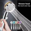 Small Waist Shower Booster With Filter Nozzle Propeller Turbine Pressure One-button Water Stop Handheld Shower Head