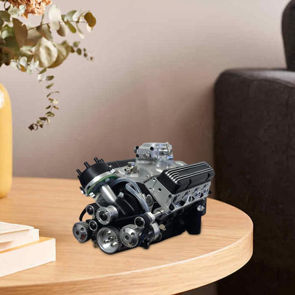 Garage Display Piece Resin V8 Engine Model Statue for Car Enthusiasts Small-block Engine Figurine Collectible Gift for Adults