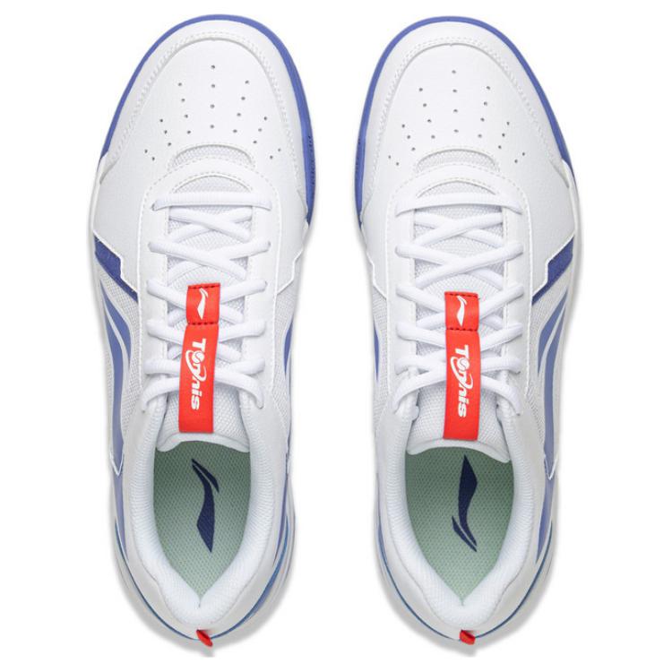 Li-Ning Simple Comfortable Fashion Non-Slip Wear-Resistant Low-Top Tennis Shoes Men sneaker White Blue ATTV003-2