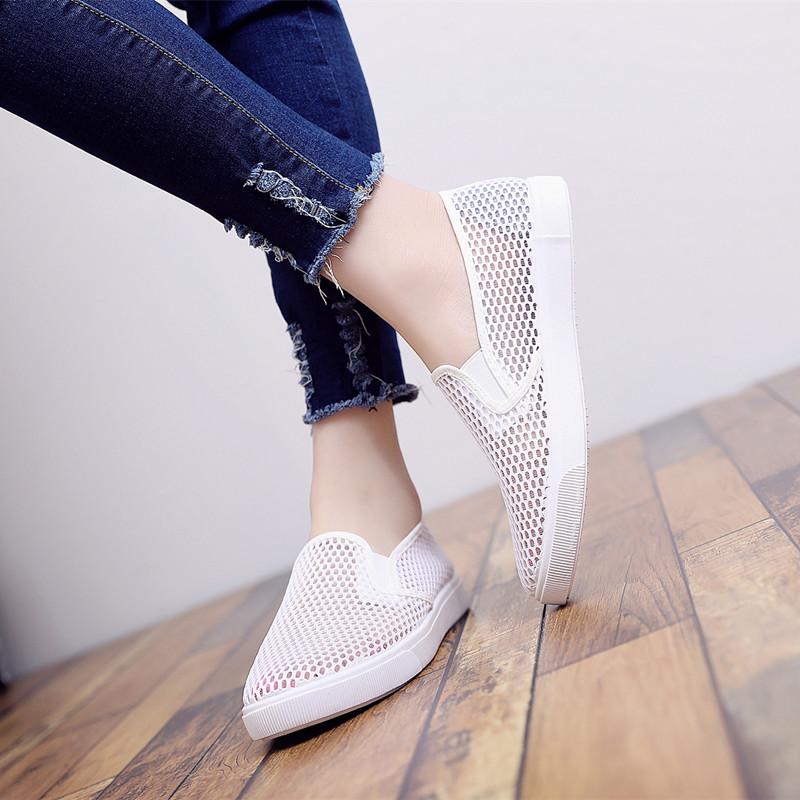 Slip On Mesh Breathable Shoes for Women Comfortable Casual Summer Sports High Quality Sale Korean Deals 39 Flat Woman Footwear