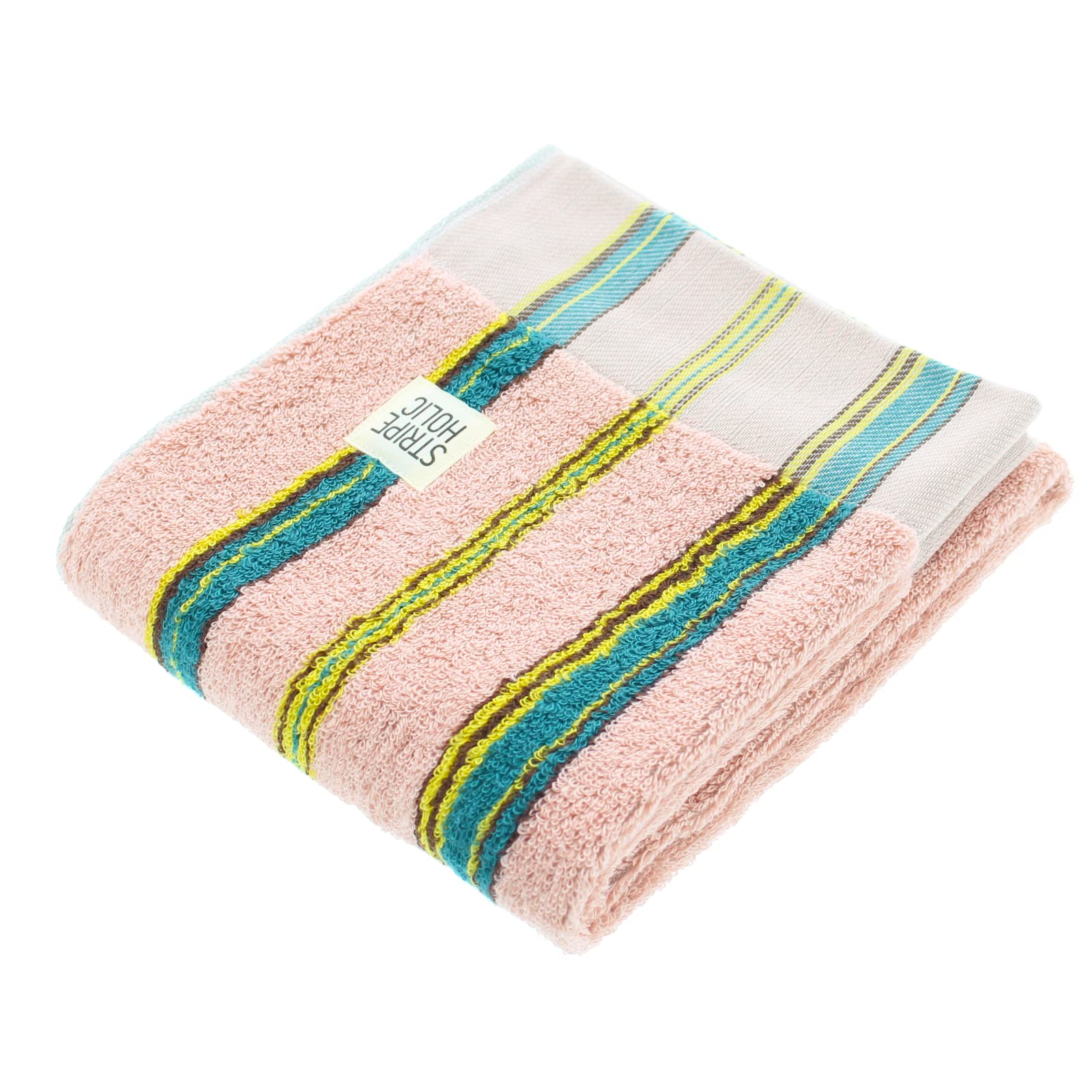 

Tanaka Sangyo Imabari Face STRIPE Made in 34 x 80cm Towel, HOLIC, Japan, Pink, Approx.
