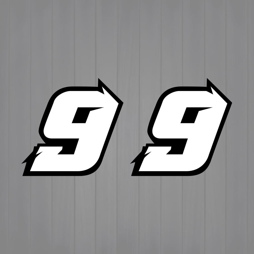 2PCS Motorcycle Racing Arabic Numbers Stickers DIY Refit Reflective Rainbow Sticker Number Helmet Car Styling 3D Decals