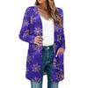 Women's Lightweight Long Sleeve Open Front Cardigans Long Sleeve Lightweight Vintage Printed Coat With Pockets