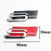 3D Big Metal Black Sline Logo S Line Emblem Car Badge For  dgrb6 A1 A3 A4 A5 A6 Q2 Q5 Q7 Q3 S3 S4 S6 TT S Line Sticker Accrssorie