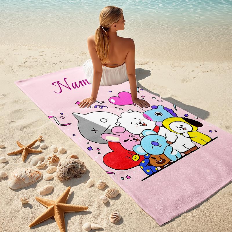 Personalized Monster Truck Adventure Beach Towel Microfiber Beach Towel Thin Absorbent for Beach Swimming Yoga Bath Sports. 091083