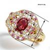 Huitan Delicate Gold Color Women Ring Inlaid Oval Red Shiny CZ Fashion Accessories for Wedding Party Noble Engagement Jewelry