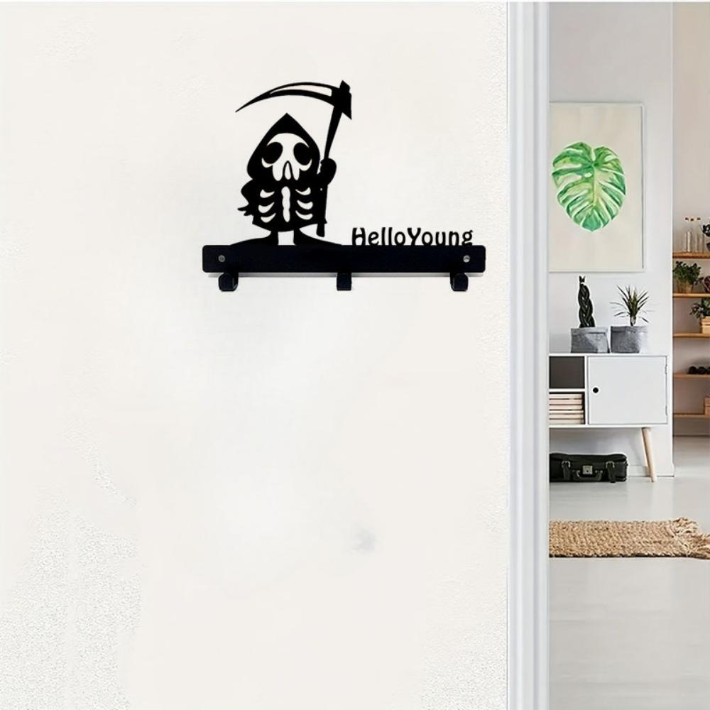 1 Piece Halloween Decoration Hook, Grim Reaper Scythe Decoration, Clothes Hook, Key Hook, Storage Rack