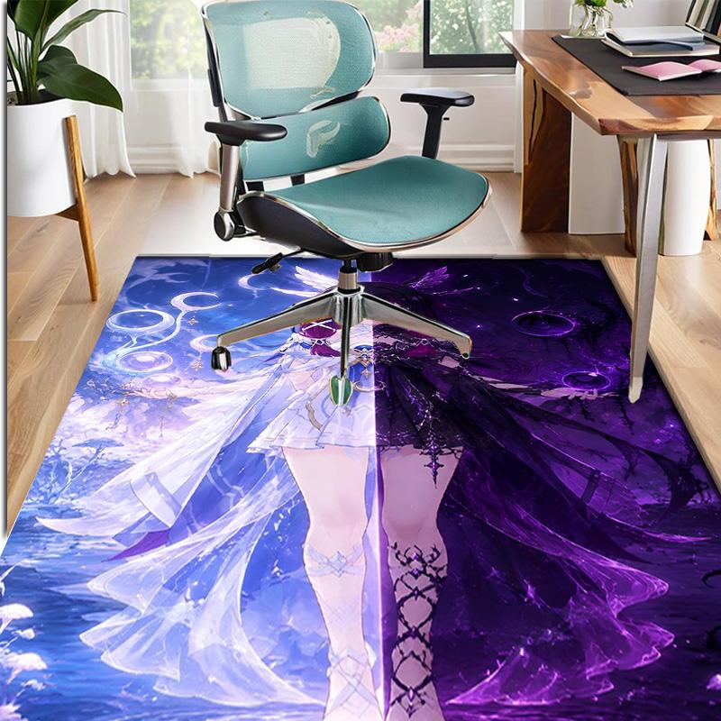 Genshin Impact Pattern Rug, Indoor/Outdoor Mat, for Picnic, Gameroom, Bedroom, Office, Living Room, Home Decor Carpet, Birthday Gift