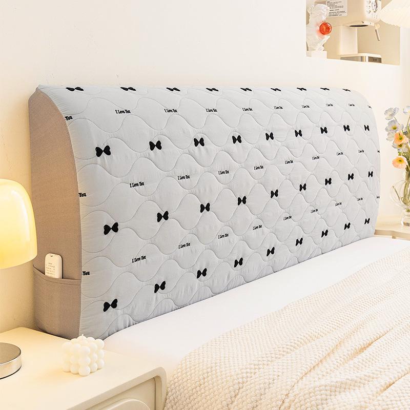 1PC INS Cream Style Full Coverage Headboard Cover Anti-cat Scratch Anti-pilling Dustproof Elastic Soft Bag for Home All Season