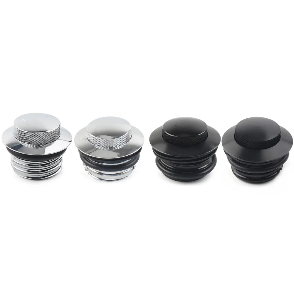 Motorcycle Left+Right Thread Flush Pop Up Gas Cap Vented Fuel Tank Cover For Harley Davidson Road King Softail Dyna