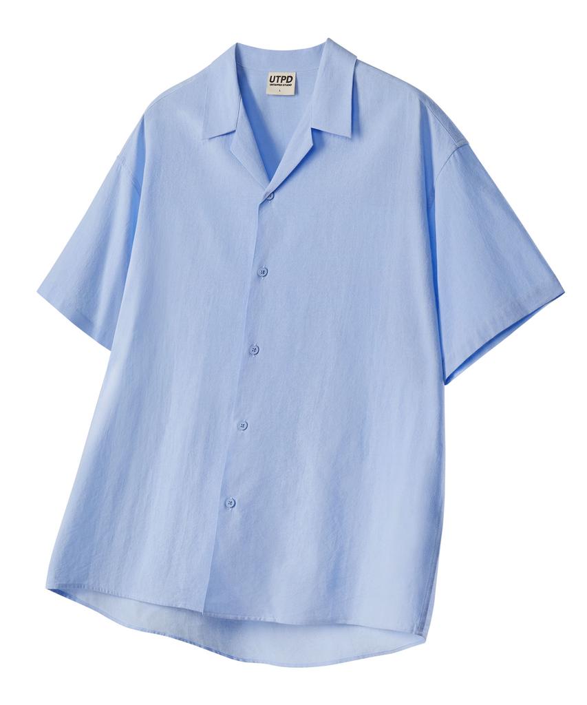 UNTAPPED STUDIO Oversized Linen Open Collar Short Sleeve Shirt 5 Colors (Type A)