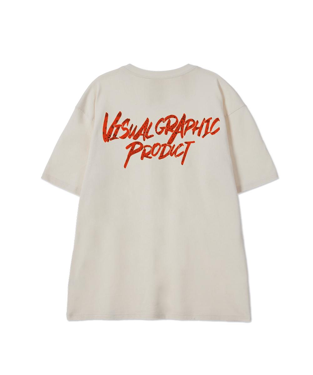 Biel Paisley Graffiti Logo Short Sleeve T-Shirt Cream M