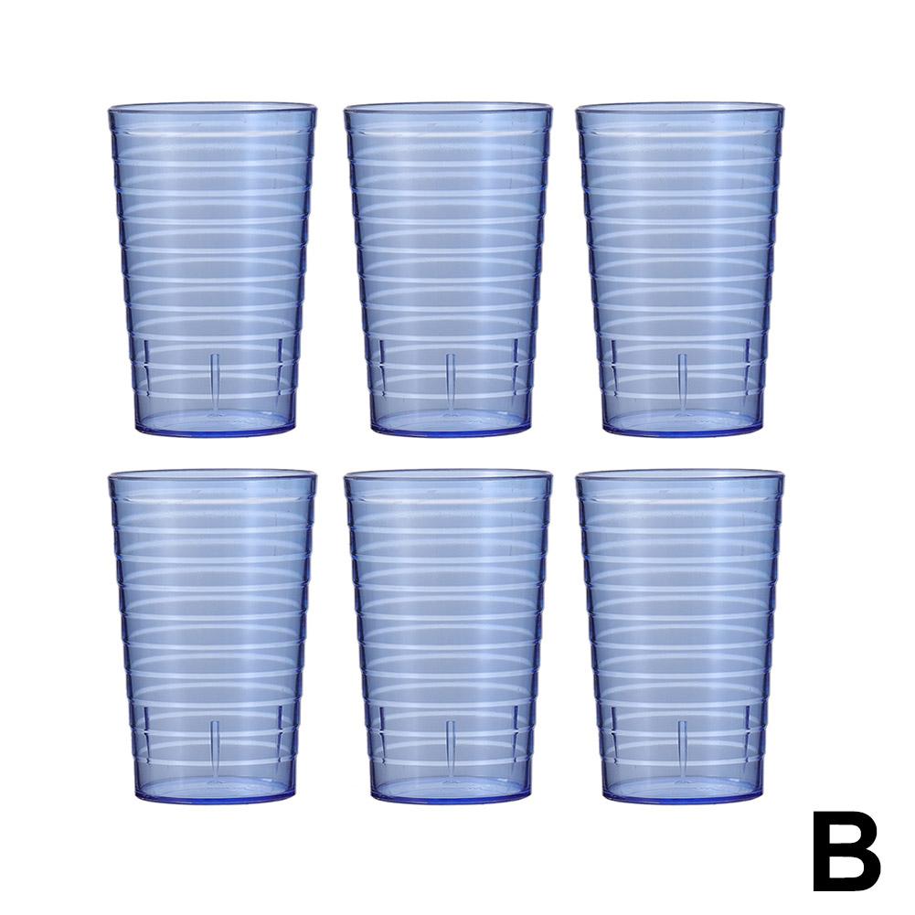 6Pcs Reusable Transparent Plastic Cup Anti-Fall Beverage Cup Water Cup Beer Cup Picnics, Gatherings, Christmas Party Supplies