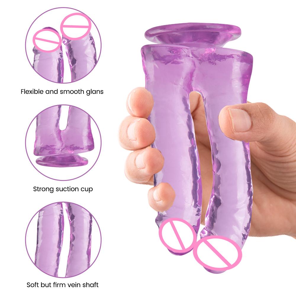 Female Adult Sex Toys Double Realistic Dildo Suction Cup G Spot Stimulation Vagina Massager Masturbation Toys for Women