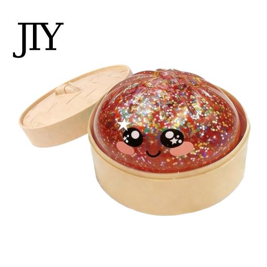 Glitter Pinch Dumpling Steamed Bun Squeeze Toy, Cute Stress Relief Ball, Durable Ball Slow Rising Decompression Toy for Desk, Kawaii Fidget