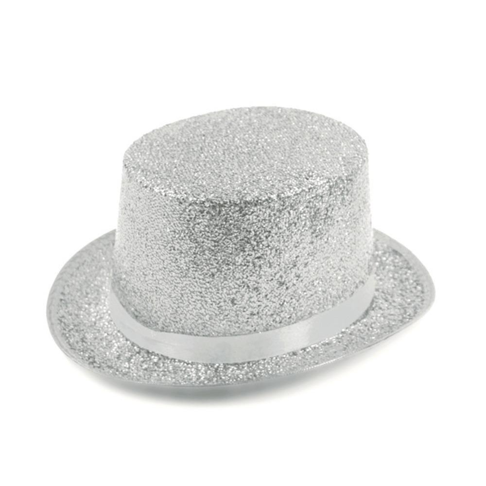 Fashionable Wide Brim Jazz Hat Magician Costume Solid Color Top Hat Multicolor Headwear Glitter Top Hat Holiday