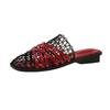 Fashion 2025 New Slim Hand-woven Mid-heel Soft-soled Fashion Sandals, Versatile Casual Women's Cool Mop