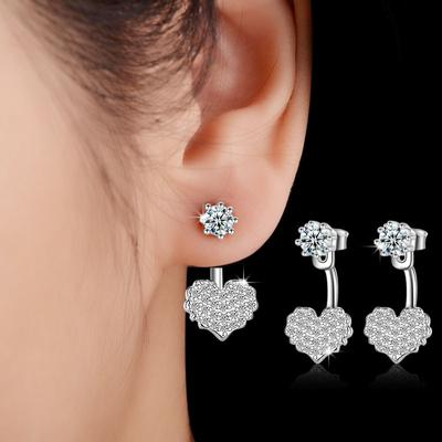 Herzförmige Hängeohrringe, Ohrringe für Damen, modischer Partyschmuck, funkelnde Accessoires, Alltagskleidung, Geschenk für Freundinnen
