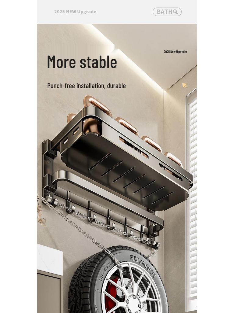 Wandmontierter, faltbarer Badezimmer-Handtuchhalter ohne Bohren