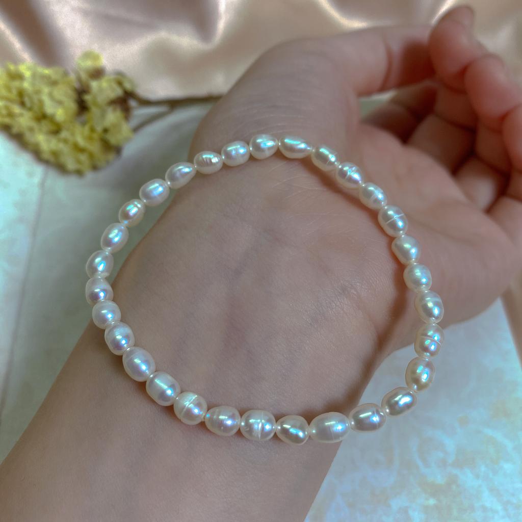 Feedback Natural Baroque Freshwater Pearl Bracelet Women's Elastic Line Elastic String Rope Bracelet Simple Versatile Wholesale